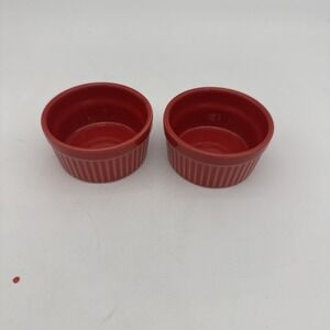 Ramekin Baking Dishes by Pier 1 - Set of 2 Red Ribbed